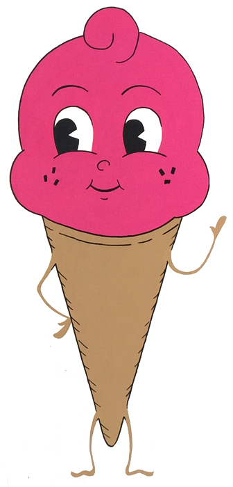 Anthropomorphic ice cream cone character